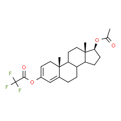 ChemSpider 2D Image | (8xi,9xi,14xi,17beta)-17-Acetoxyandrosta-2,4-dien-3-yl trifluoroacetate | C23H29F3O4