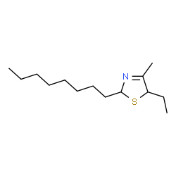 ChemSpider 2D Image | 2-octyl-5-ethyl-4-methyl-3-thiazoline | C14H27NS
