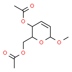 ChemSpider 2D Image | Methyl 4,6-di-O-acetyl-2,3-dideoxyhex-2-enopyranoside  | C11H16O6