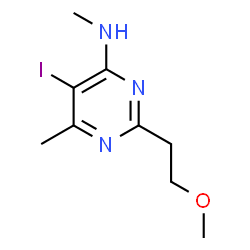 ChemSpider 2D Image | 5-Iodo-2-(2-methoxyethyl)-N,6-dimethyl-4-pyrimidinamine | C9H14IN3O