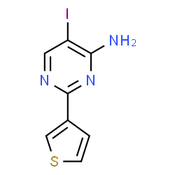 ChemSpider 2D Image | 5-Iodo-2-(3-thienyl)-4-pyrimidinamine | C8H6IN3S