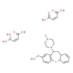 ChemSpider 2D Image | but-2-enedioic acid; (Z)-4,4-dihydroxybut-2-enoic acid; [5-(4-methylpiperazin-1-yl)-5,6,6a,10a-tetrahydrobenzo[b][1]benzothiepin-3-yl]methanol | C28H36N2O9S