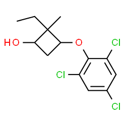 ChemSpider 2D Image | 2-Ethyl-2-methyl-3-(2,4,6-trichlorophenoxy)cyclobutanol | C13H15Cl3O2