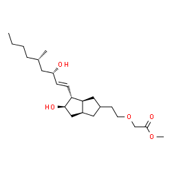 ChemSpider 2D Image | Methyl (2-{(3aS,4R,5R,6aS)-5-hydroxy-4-[(1E,3S,5S)-3-hydroxy-5-methyl-1-nonen-1-yl]octahydro-2-pentalenyl}ethoxy)acetate | C23H40O5
