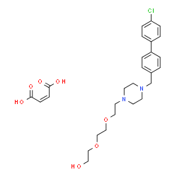 ChemSpider 2D Image | 2-[2-(2-{4-[(4'-Chloro-4-biphenylyl)methyl]-1-piperazinyl}ethoxy)ethoxy]ethanol (2Z)-2-butenedioate (1:1) | C27H35ClN2O7