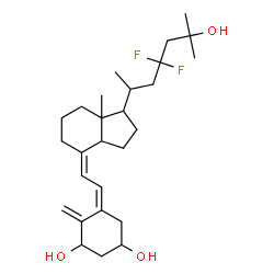 ChemSpider 2D Image | (5Z,7Z)-23,23-Difluoro-9,10-secocholesta-5,7,10-triene-1,3,25-triol | C27H42F2O3