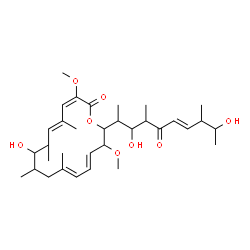ChemSpider 2D Image | (3E,5E,11E,13E)-16-[(6E)-3,9-Dihydroxy-4,8-dimethyl-5-oxo-6-decen-2-yl]-8-hydroxy-3,15-dimethoxy-5,7,9,11-tetramethyloxacyclohexadeca-3,5,11,13-tetraen-2-one | C33H52O8