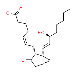 ChemSpider 2D Image | (5Z)-7-{(1S,2R,5R)-1-[(1E,3S)-3-Hydroxy-1-octen-1-yl]-3-oxobicyclo[3.1.0]hex-2-yl}-5-heptenoic acid | C21H32O4