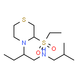 ChemSpider 2D Image | 2-[3-(Ethylsulfonyl)-4-thiomorpholinyl]-N-isobutyl-1-butanamine | C14H30N2O2S2