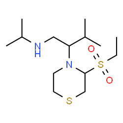 ChemSpider 2D Image | 2-[3-(Ethylsulfonyl)-4-thiomorpholinyl]-N-isopropyl-3-methyl-1-butanamine | C14H30N2O2S2