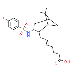 ChemSpider 2D Image | (5E)-7-(3-{[(4-Iodophenyl)sulfonyl]amino}-6,6-dimethylbicyclo[3.1.1]hept-2-yl)-5-heptenoic acid | C22H30INO4S