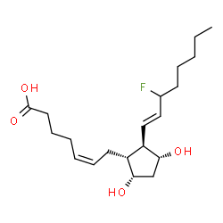 ChemSpider 2D Image | (5Z,9alpha,11alpha,13E)-15-Fluoro-9,11-dihydroxyprosta-5,13-dien-1-oic acid | C20H33FO4