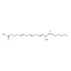 ChemSpider 2D Image | 13-hydroxy-14,15-epoxyeicosa-5,8,11-trienoic acid | C20H32O4