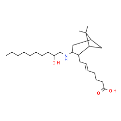 ChemSpider 2D Image | (5E)-7-{3-[(2-Hydroxydecyl)amino]-6,6-dimethylbicyclo[3.1.1]hept-2-yl}-5-heptenoic acid | C26H47NO3