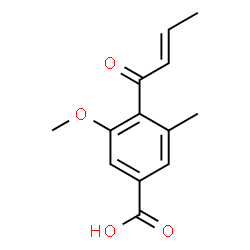 ChemSpider 2D Image | 4-[(2E)-2-Butenoyl]-3-methoxy-5-methylbenzoic acid | C13H14O4