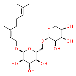 ChemSpider 2D Image | (2Z)-3,7-Dimethyl-2,6-octadien-1-yl 6-O-alpha-L-arabinopyranosyl-alpha-D-glucopyranoside | C21H36O10