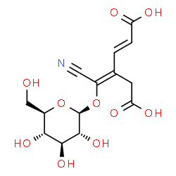 ChemSpider 2D Image | (2E,4E)-4-[Cyano(beta-D-glucopyranosyloxy)methylene]-2-hexenedioic acid | C14H17NO10