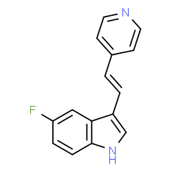 ChemSpider 2D Image | 5-Fluoro-3-(2-(4-pyridinyl)ethenyl)-1H-indole | C15H11FN2