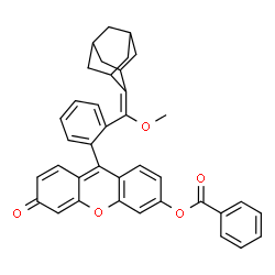 ChemSpider 2D Image | Benzoic acid, 9-[2-(adamantan-2-yliden-methoxymethyl)-phenyl]-6-oxo-6H-xanthen-3-yl ester | C38H32O5