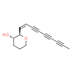 ChemSpider 2D Image | (2R,3S)-2-[(1Z)-1-Nonene-3,5,7-triyn-1-yl]tetrahydro-2H-pyran-3-ol | C14H14O2