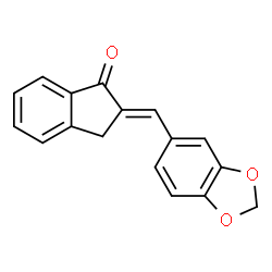 ChemSpider 2D Image | (2E)-2-(1,3-Benzodioxol-5-ylmethylene)-1-indanone | C17H12O3