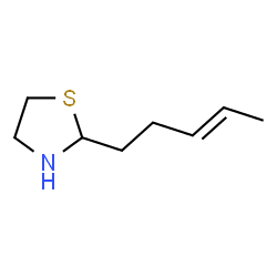 ChemSpider 2D Image | 2-[(3E)-3-Penten-1-yl]-1,3-thiazolidine | C8H15NS
