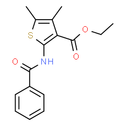 ChemSpider 2D Image | ethyl 2-benzamido-4,5-dimethylthiophene-3-carboxylate | C16H17NO3S