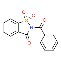 ChemSpider 2D Image | 2-Benzoyl-1,2-benzothiazol-3(2H)-one 1,1-dioxide | C14H9NO4S