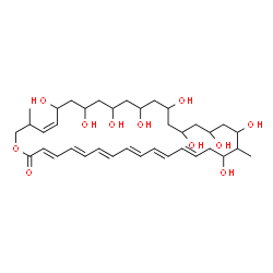 ChemSpider 2D Image | (3E,5E,7E,9E,11E,13E,33Z)-16,18,20,22,24,26,28,30,32-Nonahydroxy-17,35-dimethyloxacyclohexatriaconta-3,5,7,9,11,13,33-heptaen-2-one | C37H58O11
