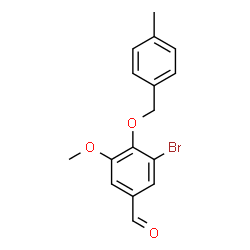 ChemSpider 2D Image | 3-Bromo-5-methoxy-4-[(4-methylbenzyl)oxy]benzaldehyde | C16H15BrO3