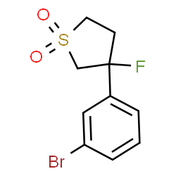 ChemSpider 2D Image | 3-(3-Bromophenyl)-3-fluorotetrahydrothiophene 1,1-dioxide | C10H10BrFO2S