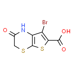 ChemSpider 2D Image | 7-Bromo-2-oxo-2,3-dihydro-1H-thieno[2,3-b][1,4]thiazine-6-carboxylic acid | C7H4BrNO3S2