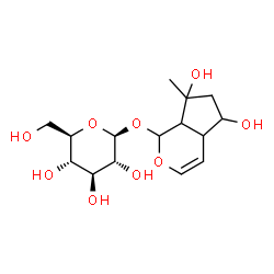 ChemSpider 2D Image | 5,7-Dihydroxy-7-methyl-1,4a,5,6,7,7a-hexahydrocyclopenta[c]pyran-1-yl beta-D-glucopyranoside | C15H24O9