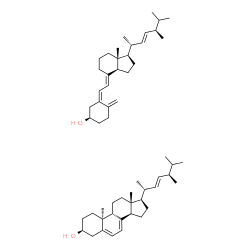 ChemSpider 2D Image | (3beta,9beta,10alpha,22E)-Ergosta-5,7,22-trien-3-ol - (3R,5Z,7E,22E)-9,10-secoergosta-5,7,10,22-tetraen-3-ol (1:1) | C56H88O2