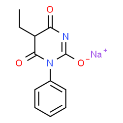 ChemSpider 2D Image | SODIUM PHENYLETHYLBARBITURATE | C12H11N2NaO3