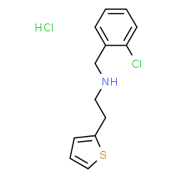ChemSpider 2D Image | N-((2-Chlorophenyl)methyl)thiophene-2-ethylamine hydrochloride | C13H15Cl2NS