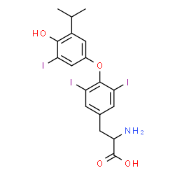 ChemSpider 2D Image | O-(4-Hydroxy-3-iodo-5-isopropylphenyl)-3,5-diiodotyrosine | C18H18I3NO4