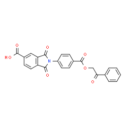 ChemSpider 2D Image | 1,3-Dioxo-2-{4-[(2-oxo-2-phenylethoxy)carbonyl]phenyl}-5-isoindolinecarboxylic acid | C24H15NO7