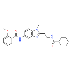ChemSpider 2D Image | N-(2-{2-[(Cyclohexylcarbonyl)amino]ethyl}-1-methyl-1H-benzimidazol-5-yl)-2-methoxybenzamide | C25H30N4O3