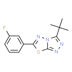 ChemSpider 2D Image | 3-tert-Butyl-6-(3-fluoro-phenyl)-[1,2,4]triazolo[3,4-b][1,3,4]thiadiazole | C13H13FN4S