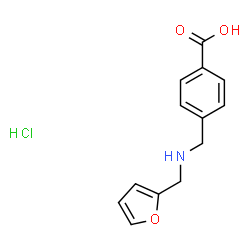 ChemSpider 2D Image | 4-{[(FURAN-2-YLMETHYL)AMINO]METHYL}BENZOIC ACID HYDROCHLORIDE | C13H14ClNO3