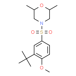 ChemSpider 2D Image | 4-[(3-tert-Butyl-4-methoxyphenyl)sulfonyl]-2,6-dimethylmorpholine | C17H27NO4S
