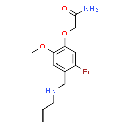 ChemSpider 2D Image | 2-{5-Bromo-2-methoxy-4-[(propylamino)methyl]phenoxy}acetamide | C13H19BrN2O3