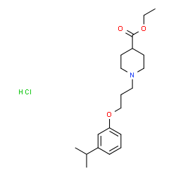 ChemSpider 2D Image | Ethyl 1-[3-(3-isopropylphenoxy)propyl]-4-piperidinecarboxylate hydrochloride (1:1) | C20H32ClNO3
