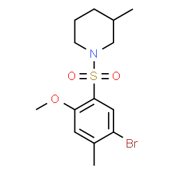 ChemSpider 2D Image | 1-[(5-Bromo-2-methoxy-4-methylphenyl)sulfonyl]-3-methylpiperidine | C14H20BrNO3S