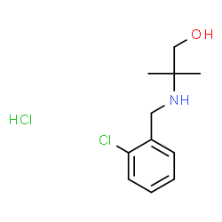 ChemSpider 2D Image | 2-[(2-Chlorobenzyl)amino]-2-methyl-1-propanol hydrochloride (1:1) | C11H17Cl2NO