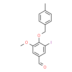 ChemSpider 2D Image | 3-Iodo-5-methoxy-4-[(4-methylbenzyl)oxy]benzaldehyde | C16H15IO3