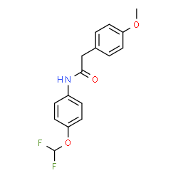 ChemSpider 2D Image | N-[4-(Difluoromethoxy)phenyl]-2-(4-methoxyphenyl)acetamide | C16H15F2NO3
