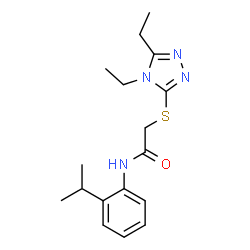 ChemSpider 2D Image | 2-[(4,5-Diethyl-4H-1,2,4-triazol-3-yl)sulfanyl]-N-(2-isopropylphenyl)acetamide | C17H24N4OS