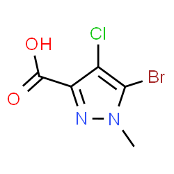 ChemSpider 2D Image | 5-Bromo-4-chloro-1-methyl-1H-pyrazole-3-carboxylic acid | C5H4BrClN2O2